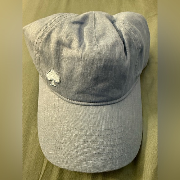 Kate Spade Women’s Linen Baseball Cap in Cosmic Zen (Light Blue) main image 5